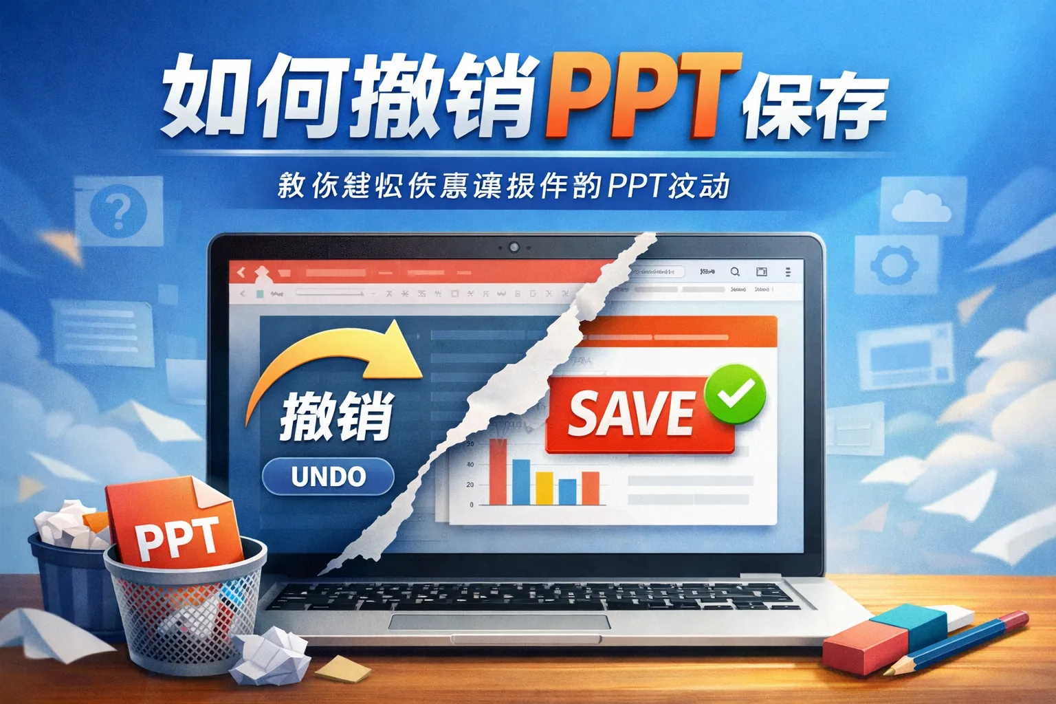 如何撤销ppt保存