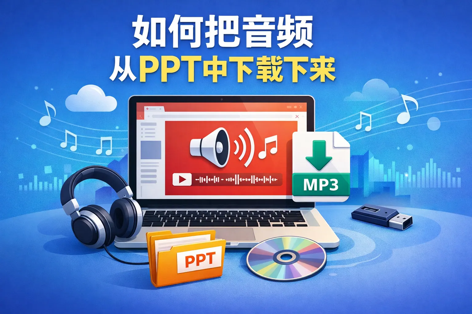 如何把音频从ppt中下载下来