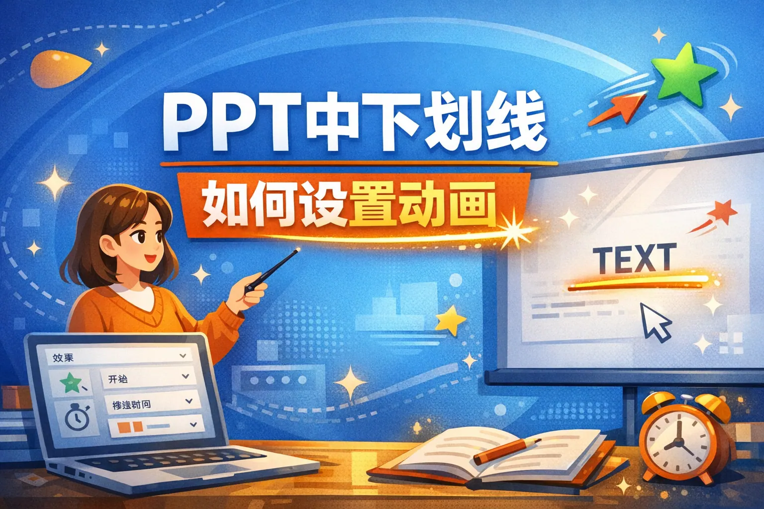 ppt中下划线如何设置动画