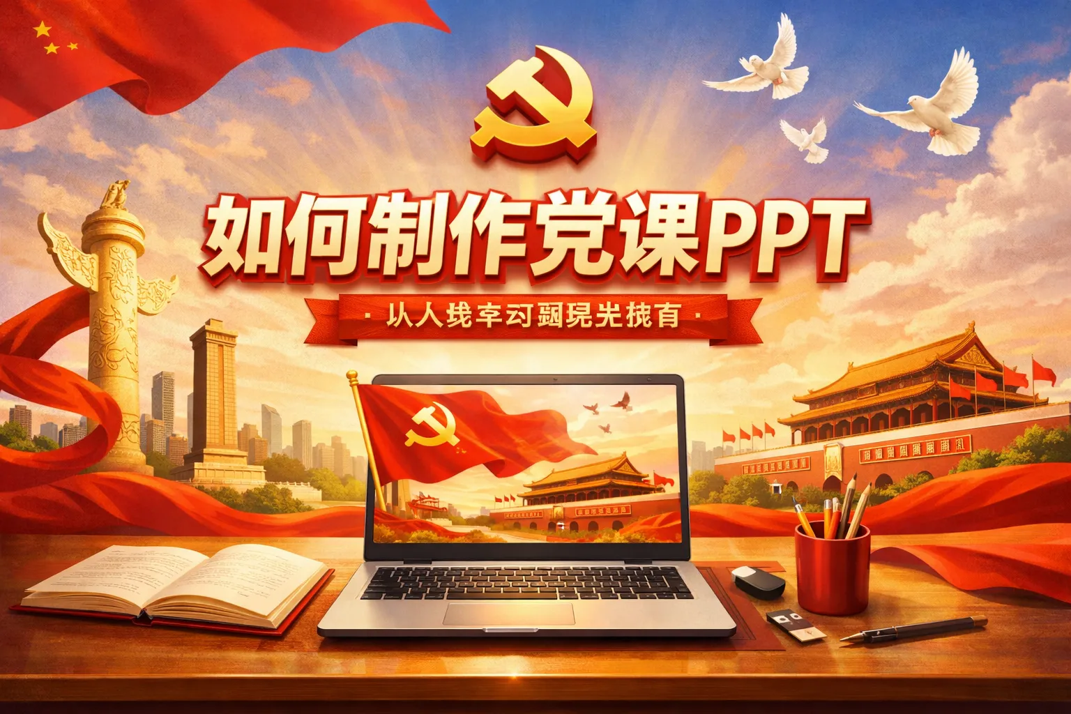 如何制作党课ppt