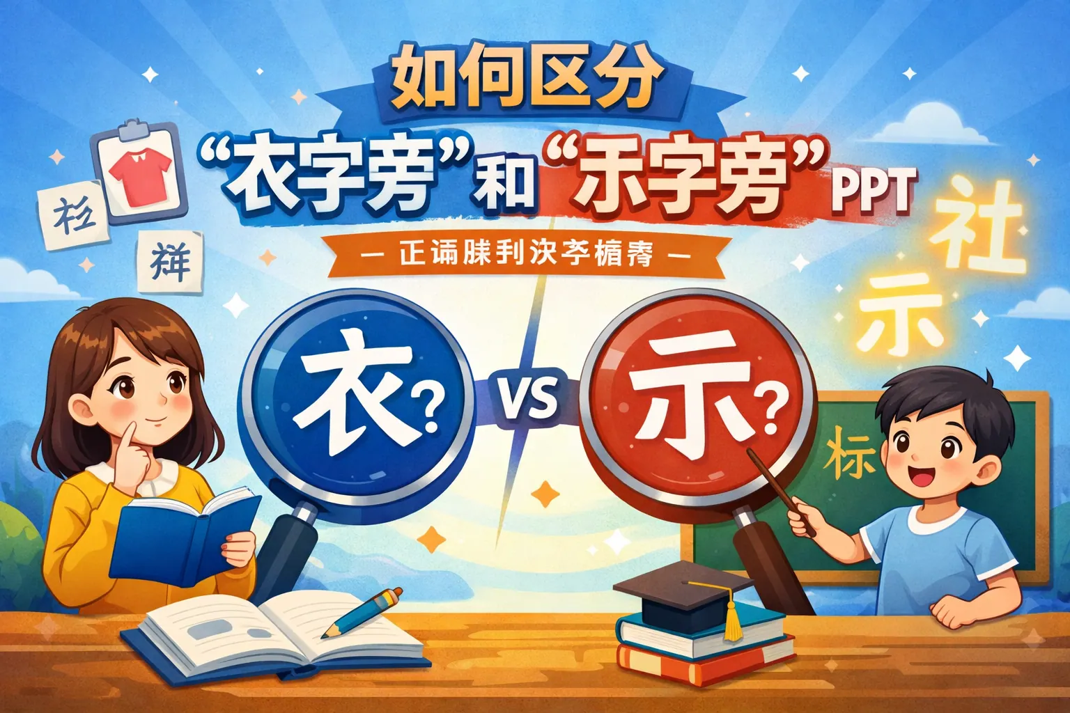 如何区分衣字旁和示字旁ppt