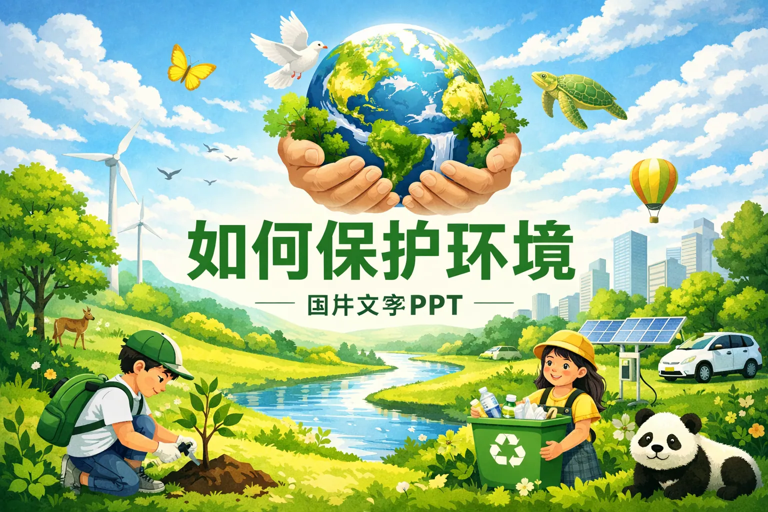 如何保护环境图片文字ppt