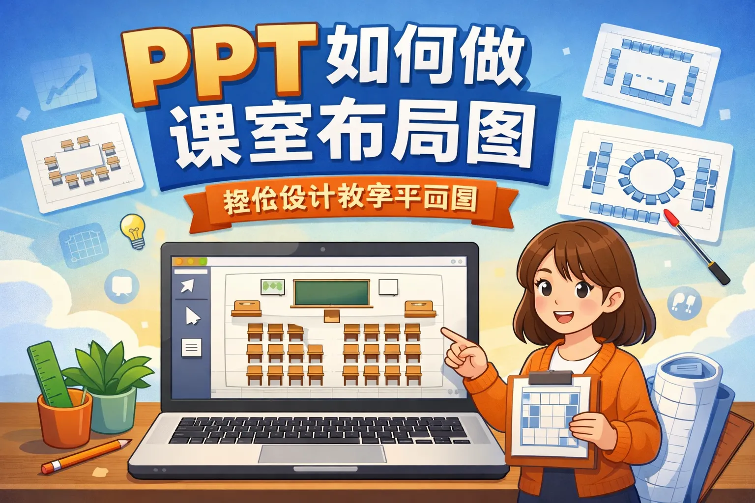 ppt如何做课室布局图