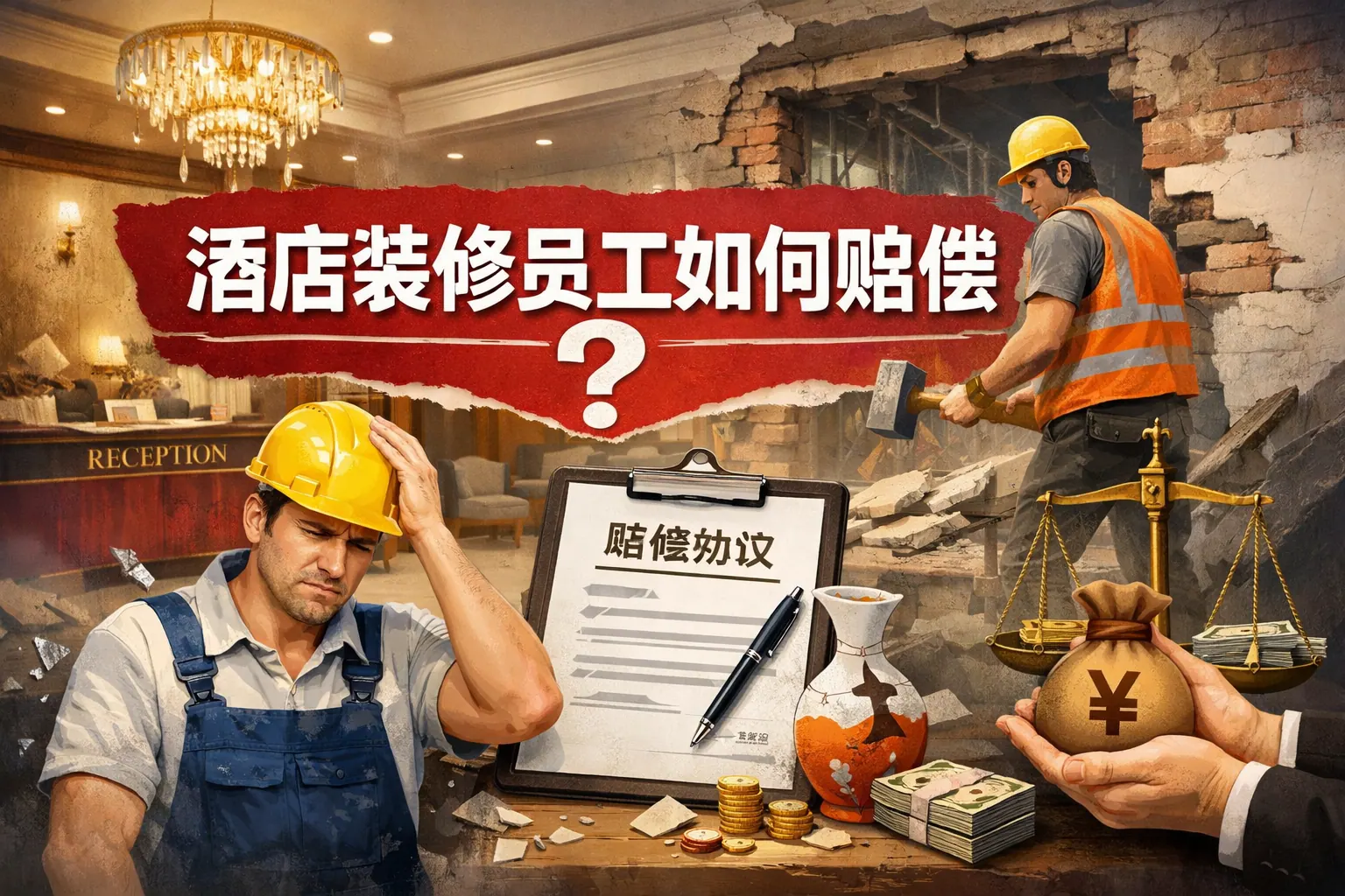 酒店装修员工如何赔偿