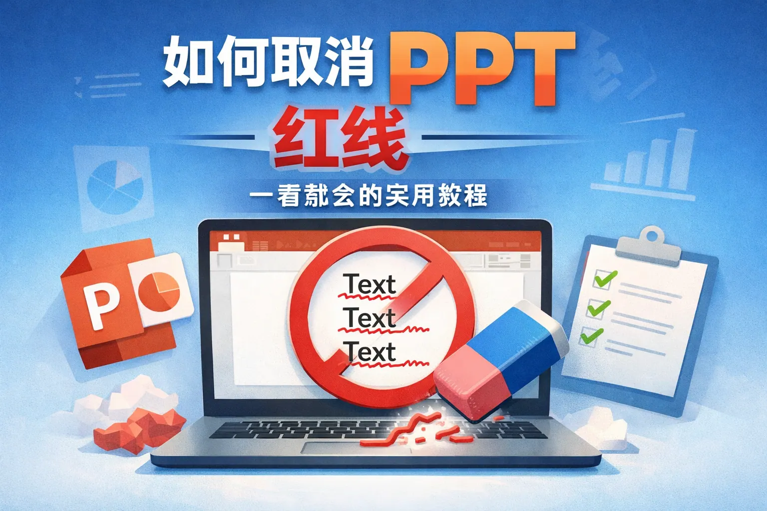 如何取消ppt红线