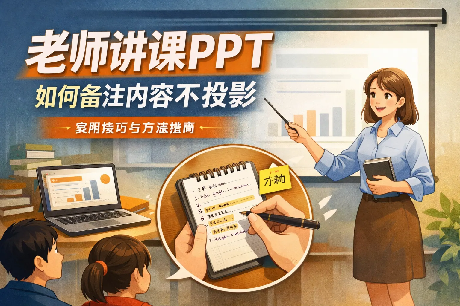 老师讲课ppt如何备注内容不投影