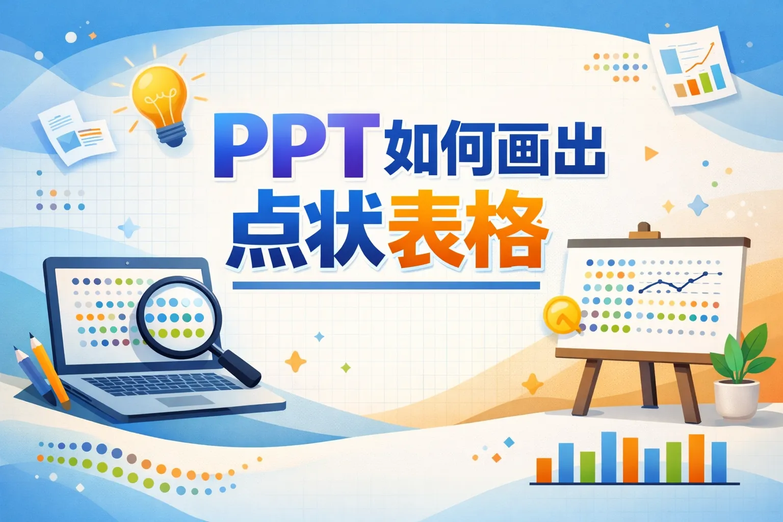 ppt如何画出点状表格