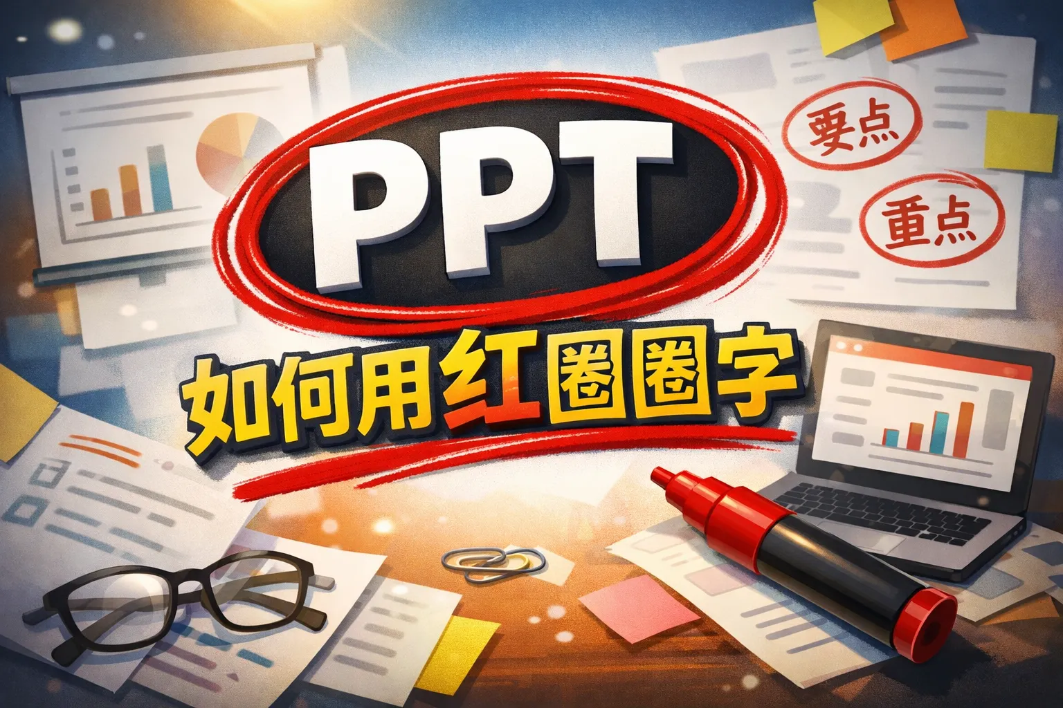 ppt如何用红圈圈字