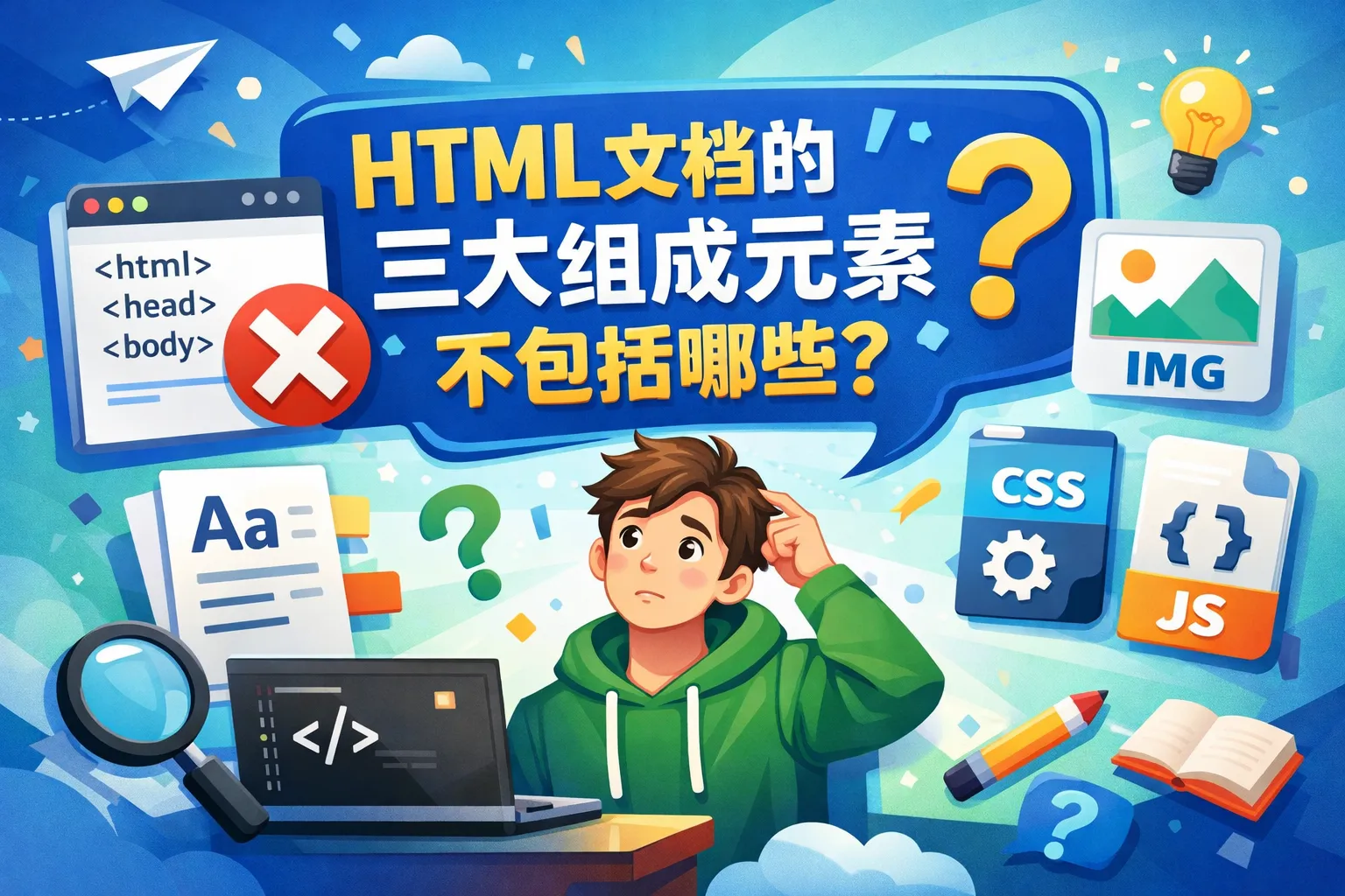 html文档的三大组成元素不包括哪些