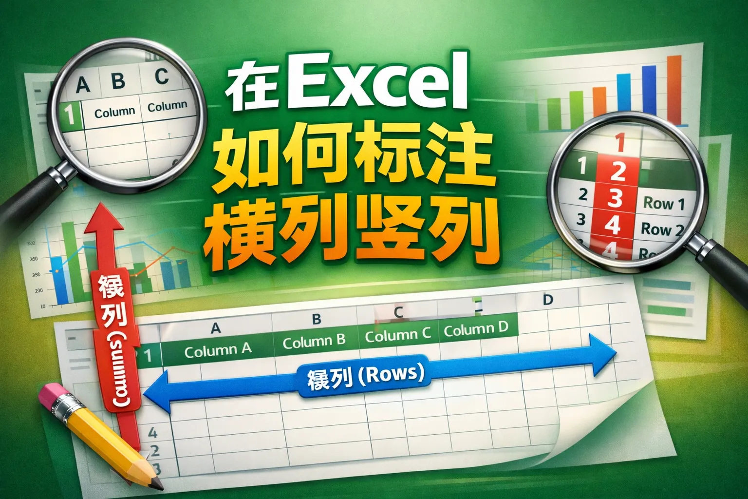 在excel如何标注横列竖列