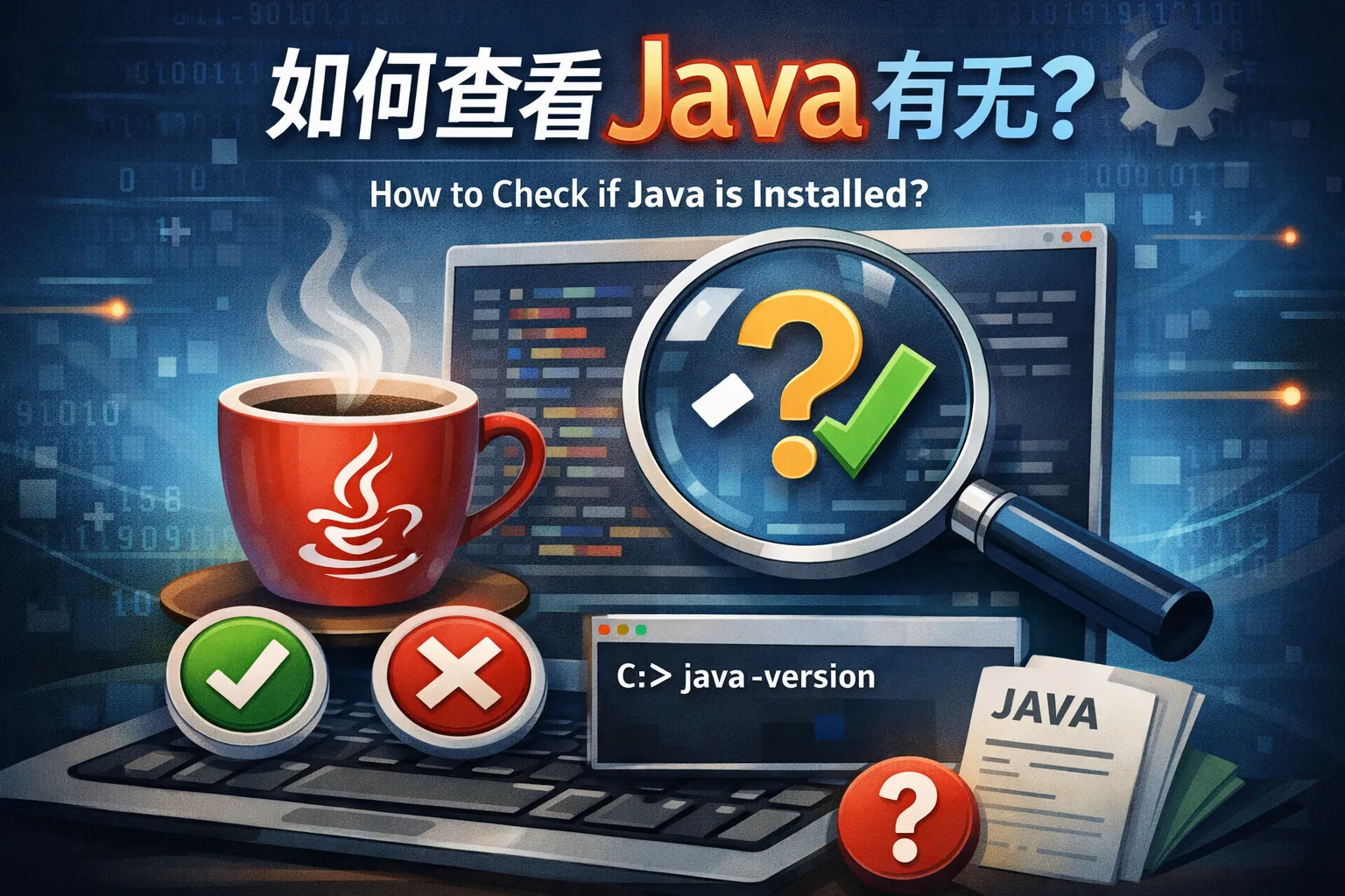 如何查看java有无
