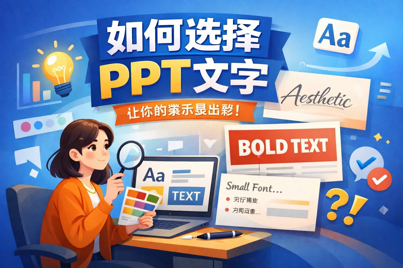 如何选择ppt文字