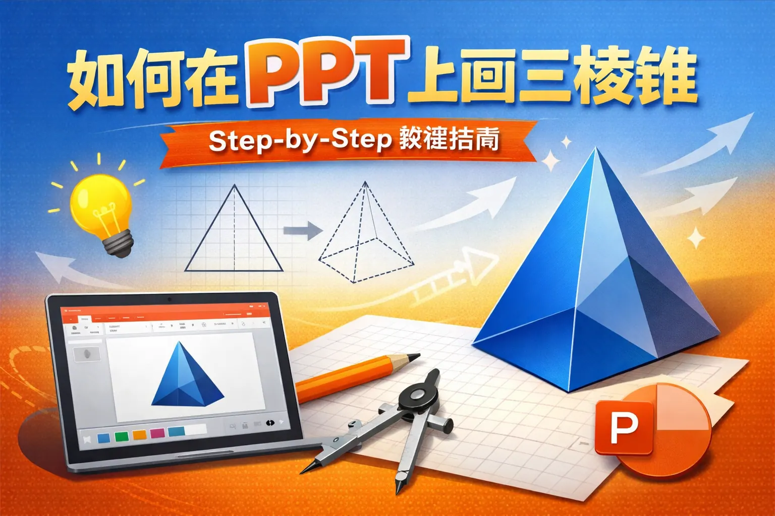 如何在ppt上画三棱锥