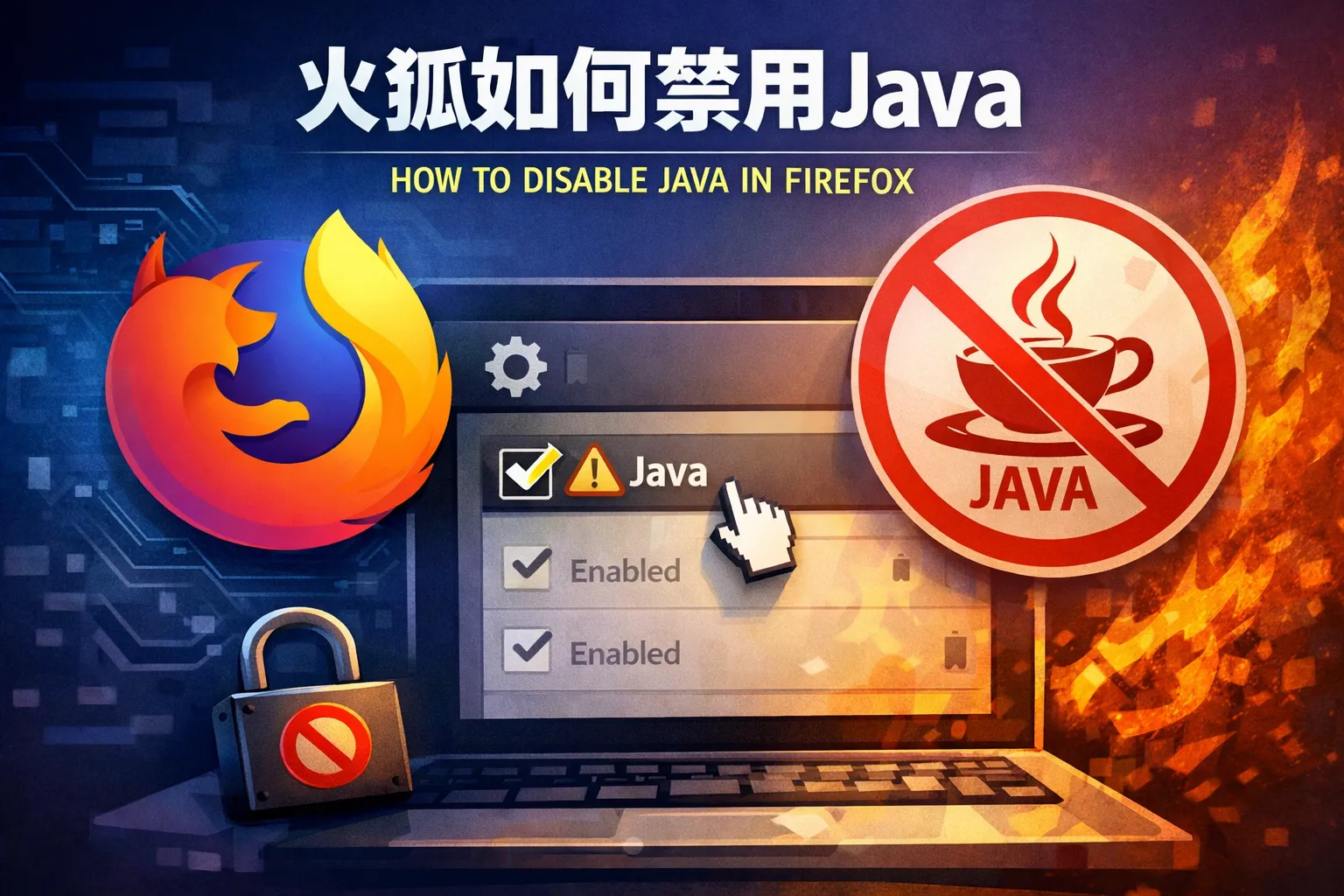 火狐如何禁用java