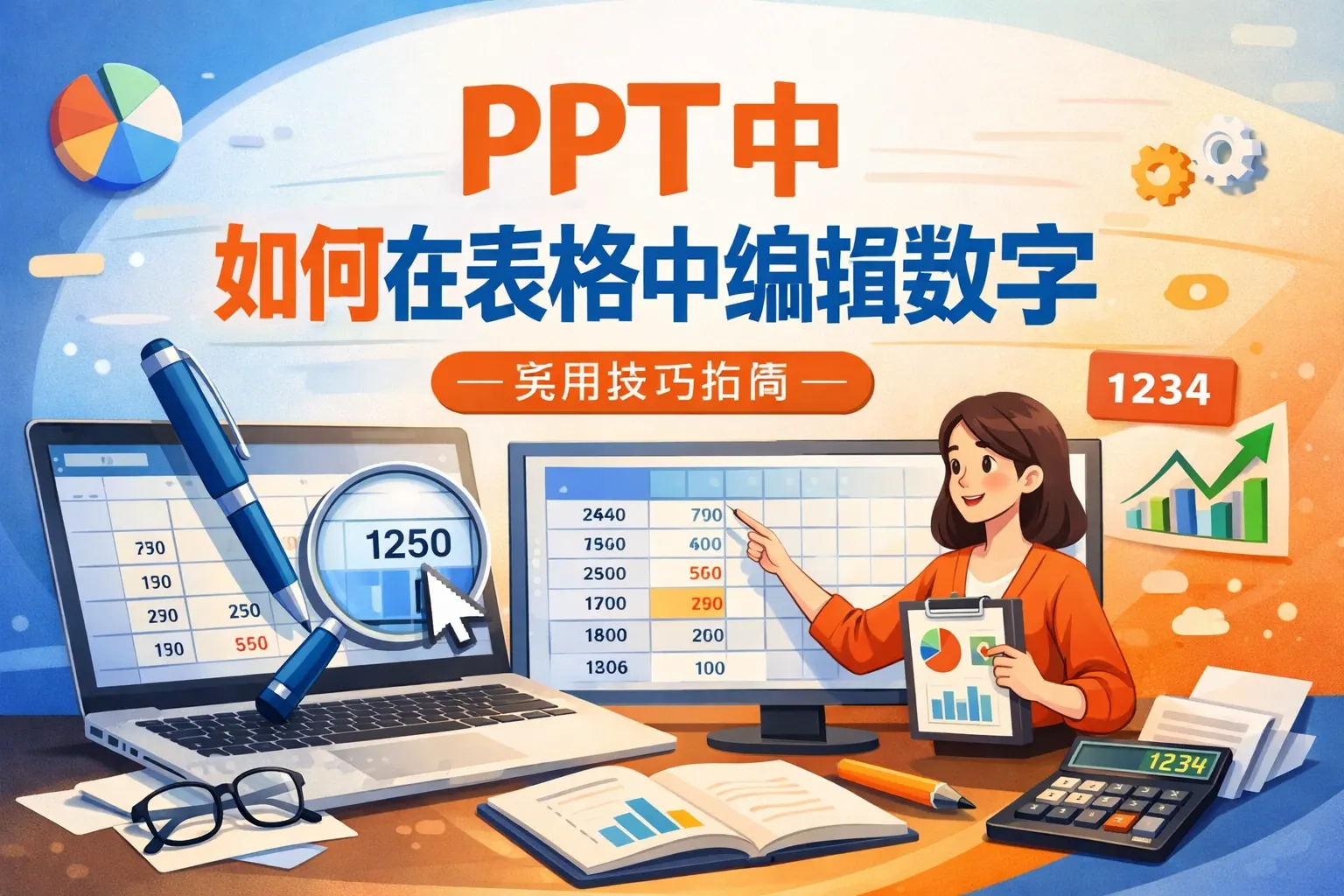 ppt中如何在表格中编辑数字