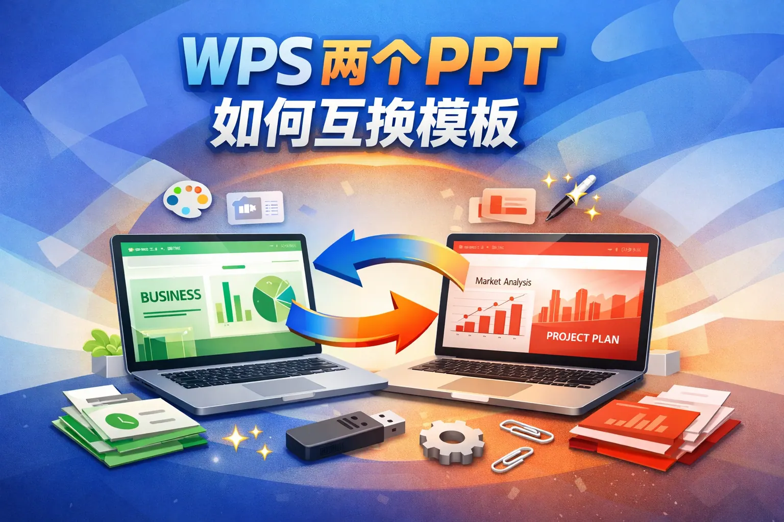 wps两个ppt如何互换模板