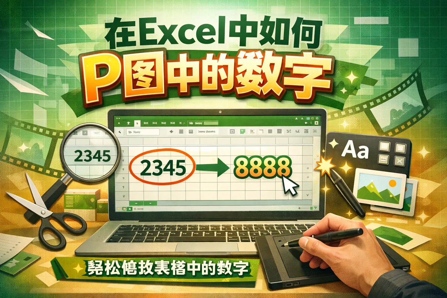 在excel中如何p图中的数字