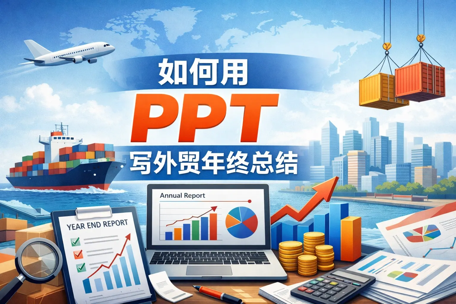 如何用ppt写外贸年终总结