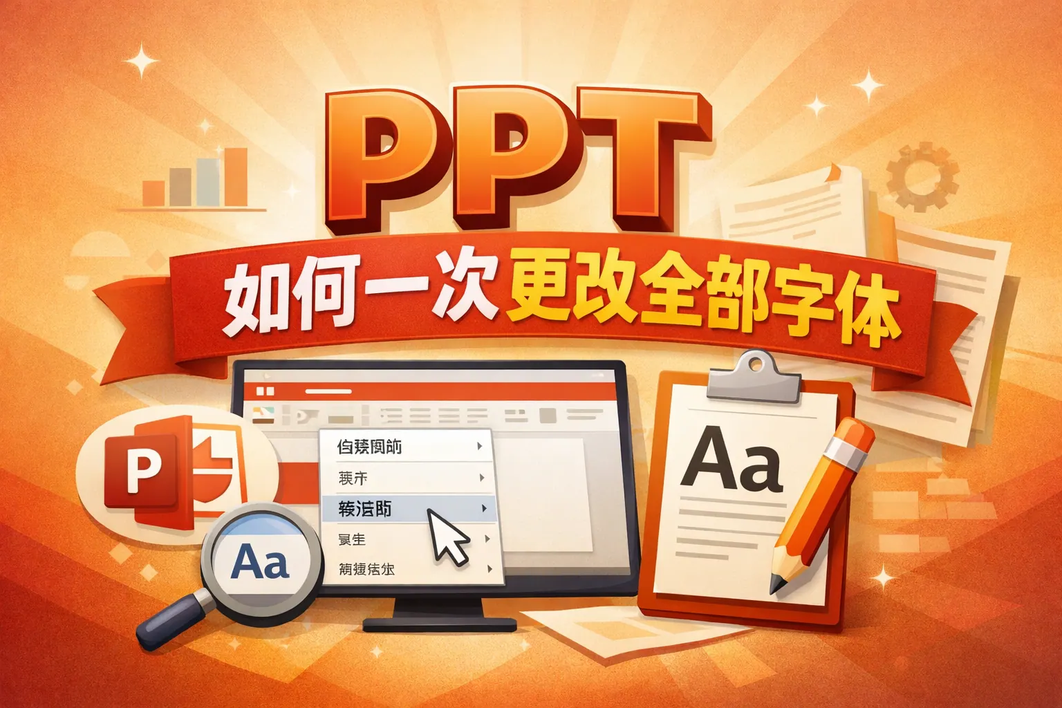 ppt如何一次更改全部字体