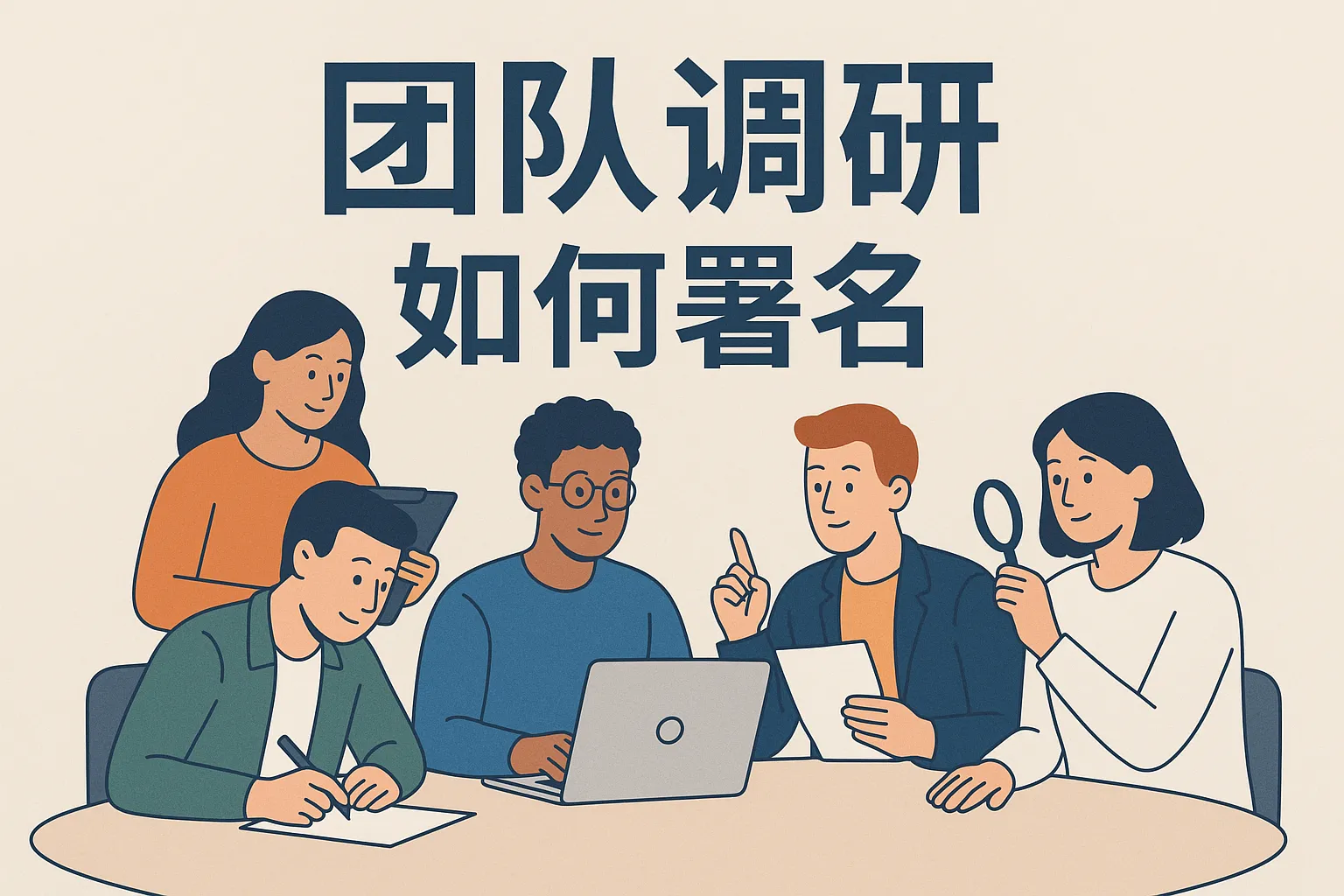 团队调研如何署名