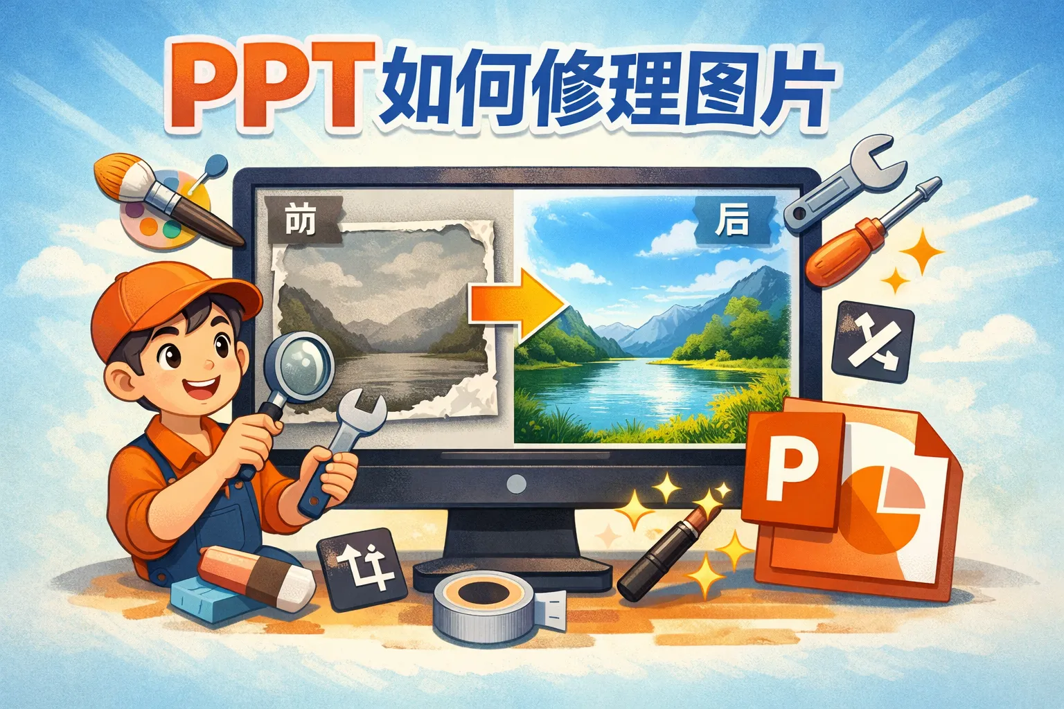 ppt如何修理图片