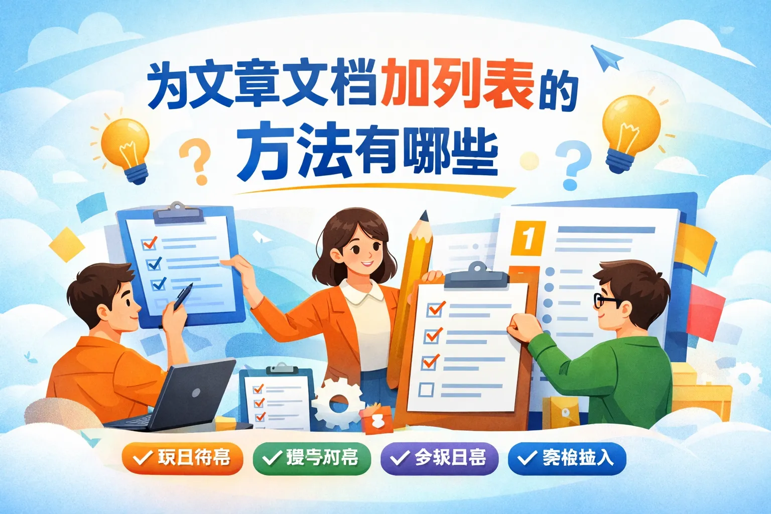 文档加列表的方法有哪些