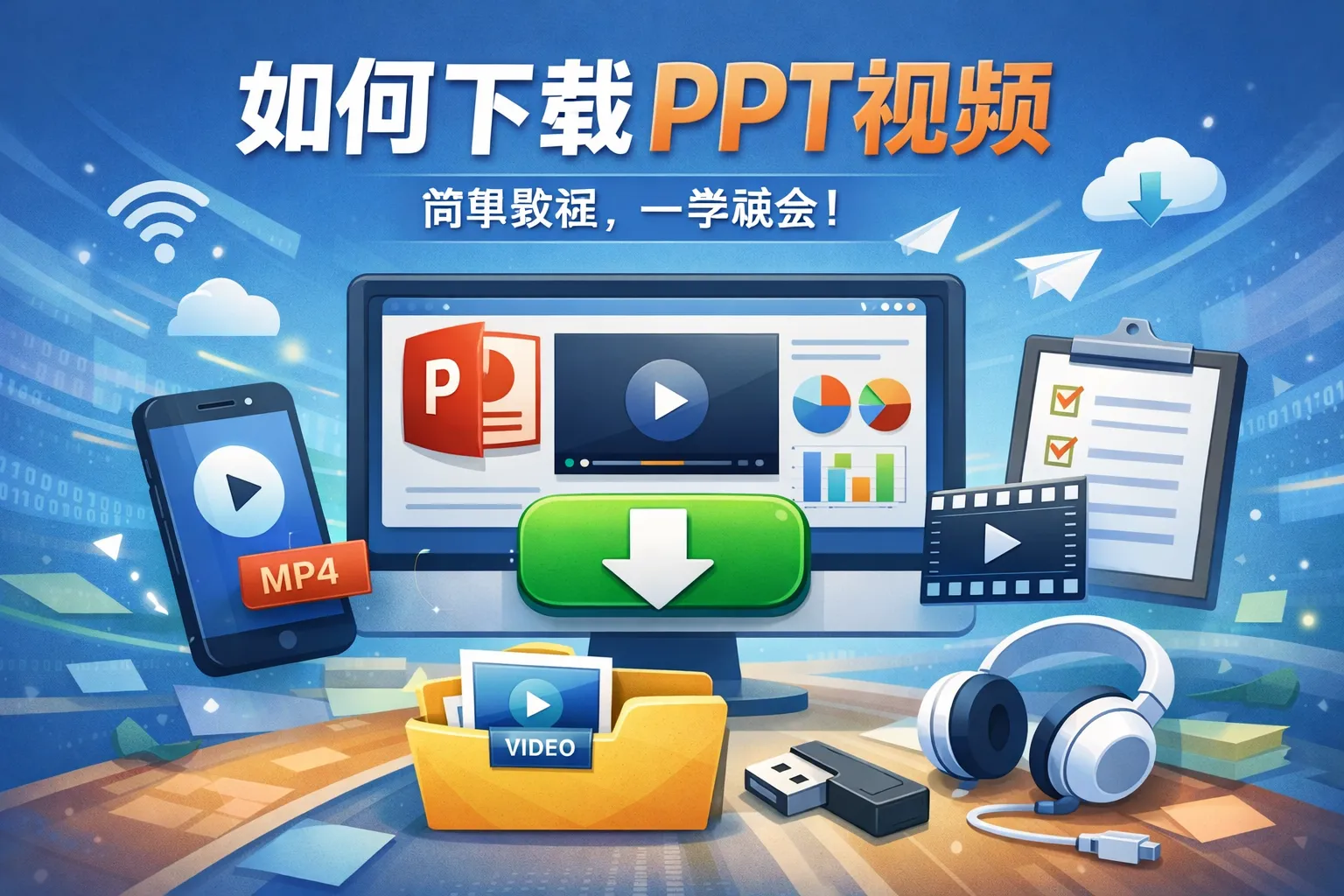 如何下载ppt视频