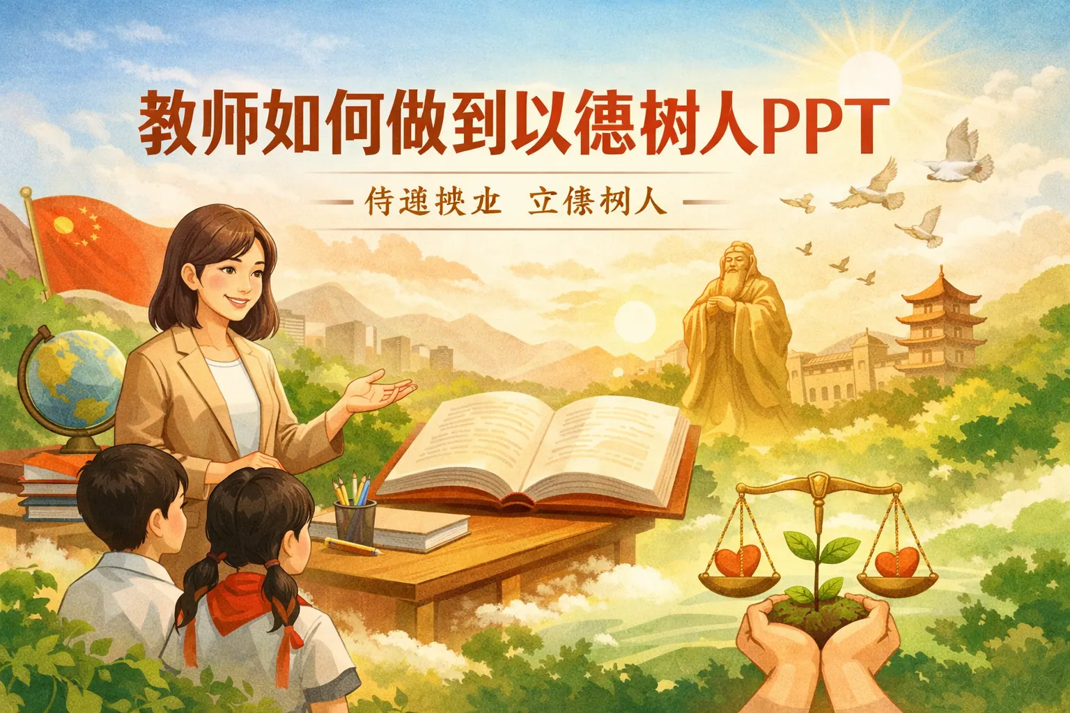 教师如何做到以德树人ppt