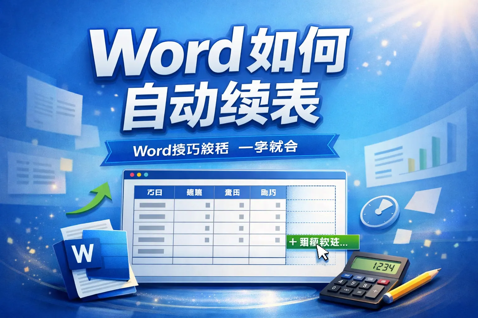 word如何自动续表
