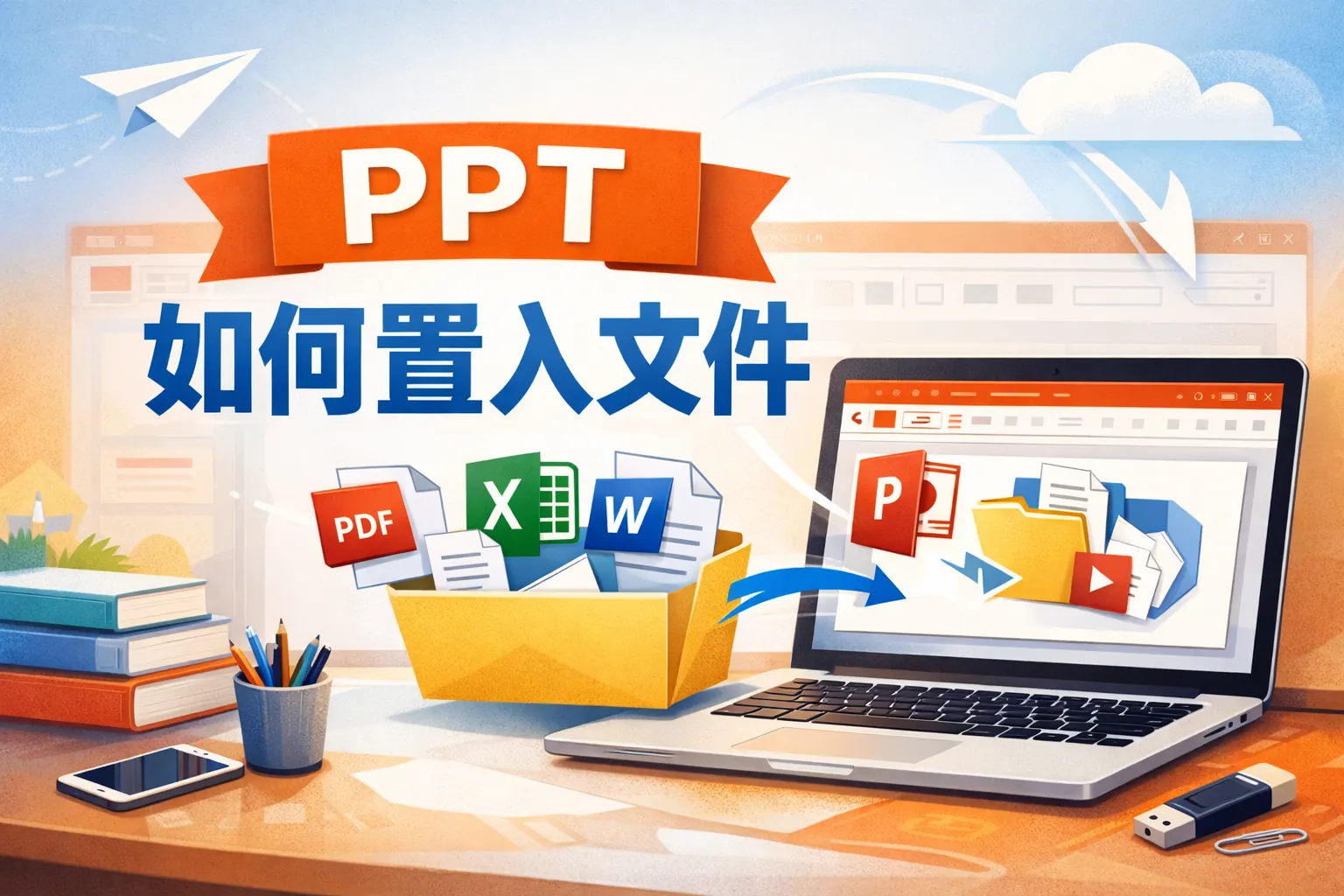 ppt如何置入文件