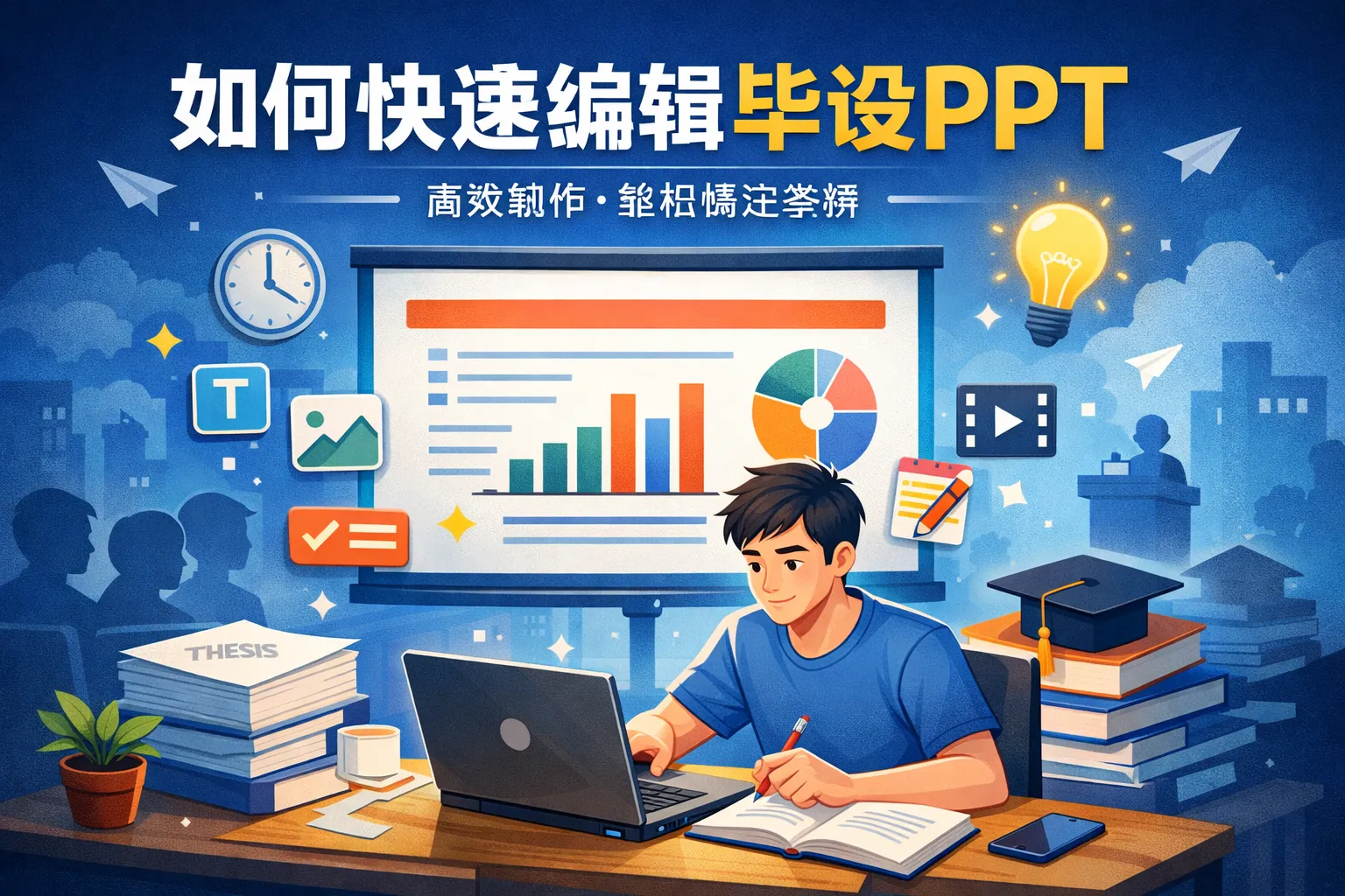 如何快速编辑毕设ppt