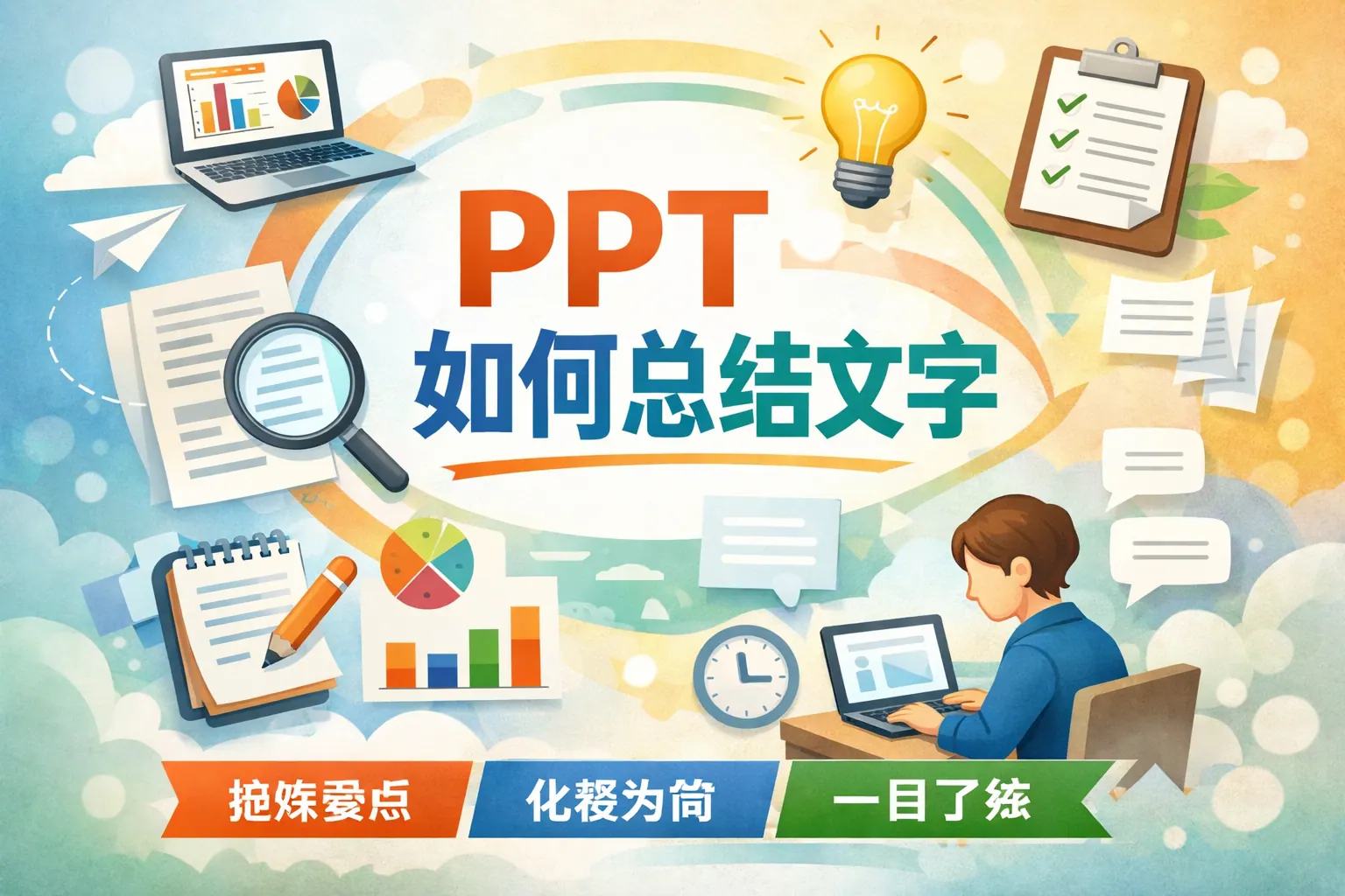 ppt如何总结文字