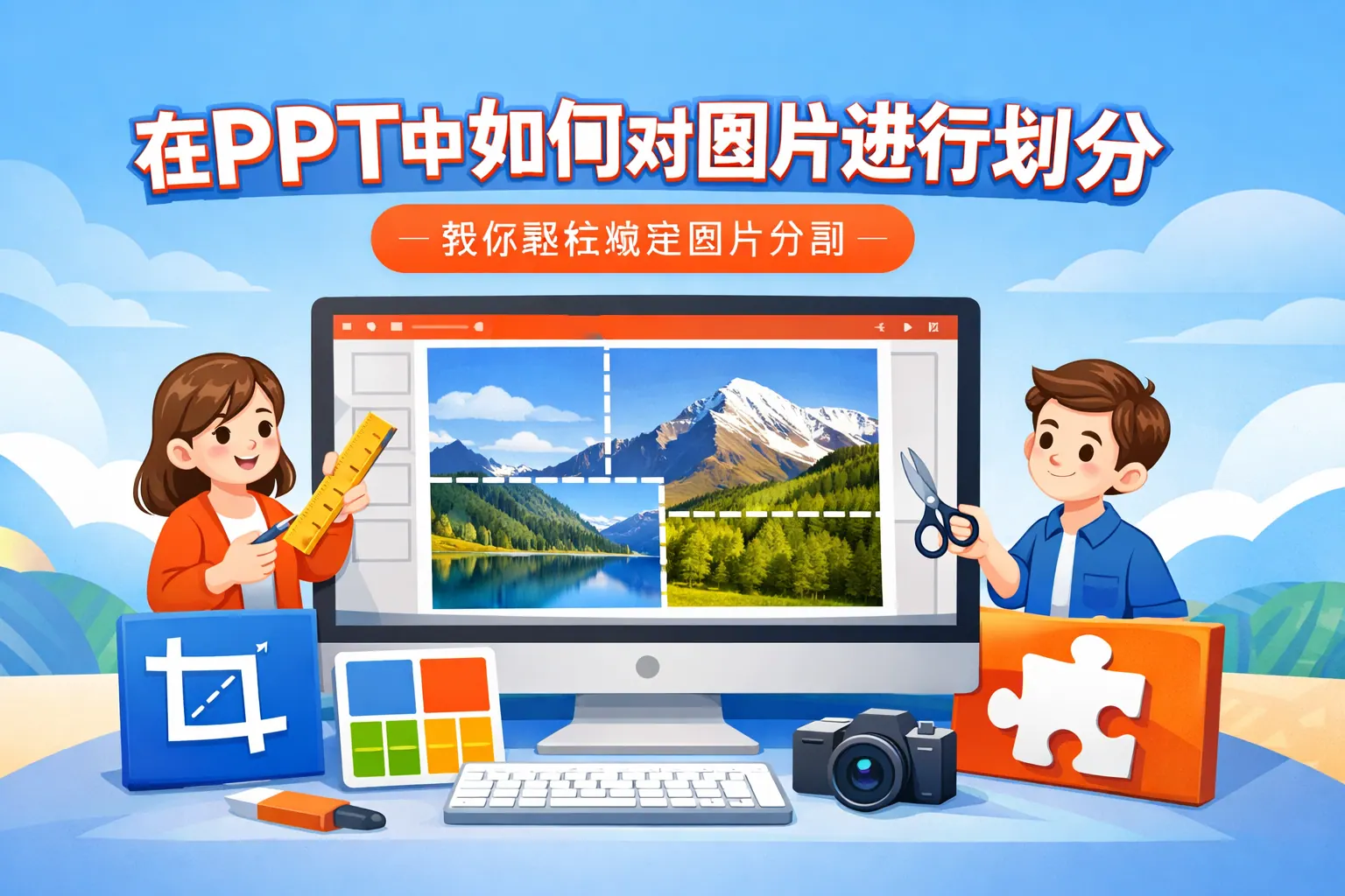 在ppt中如何对图片进行划分