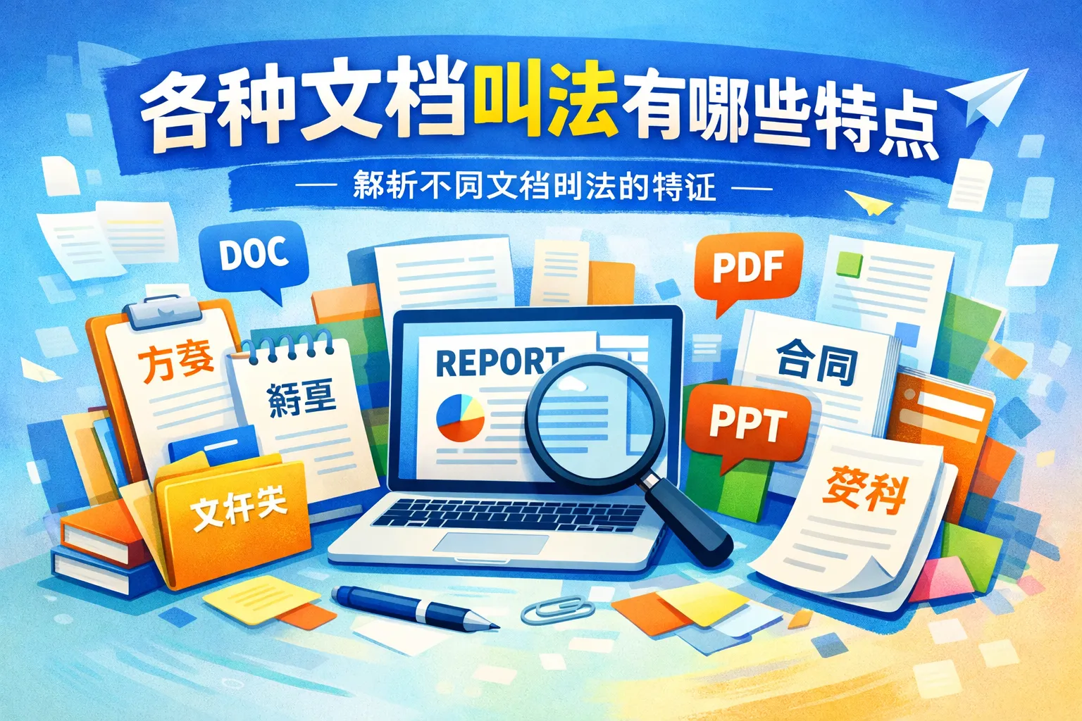 各种文档叫法有哪些特点