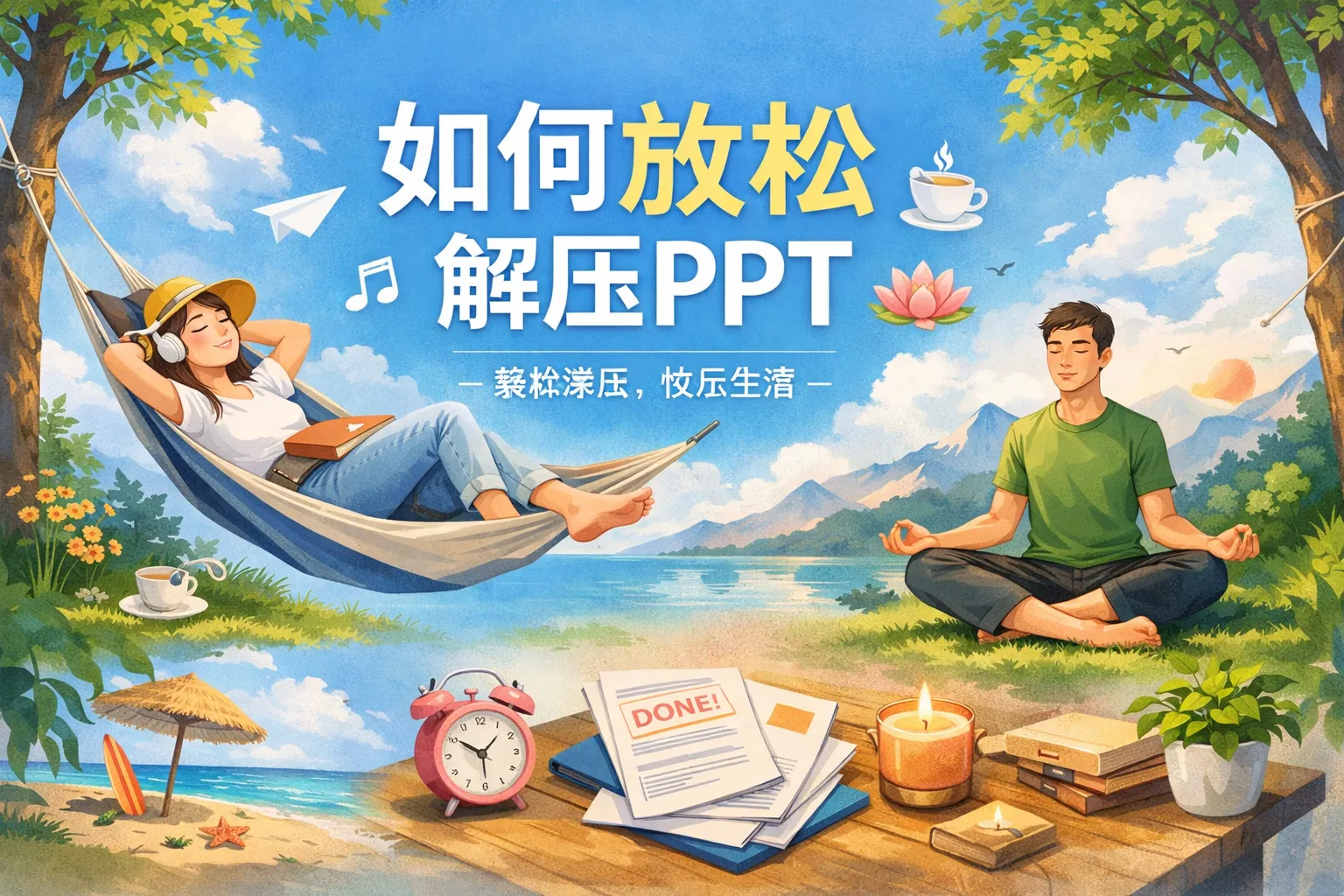 如何放松解压ppt