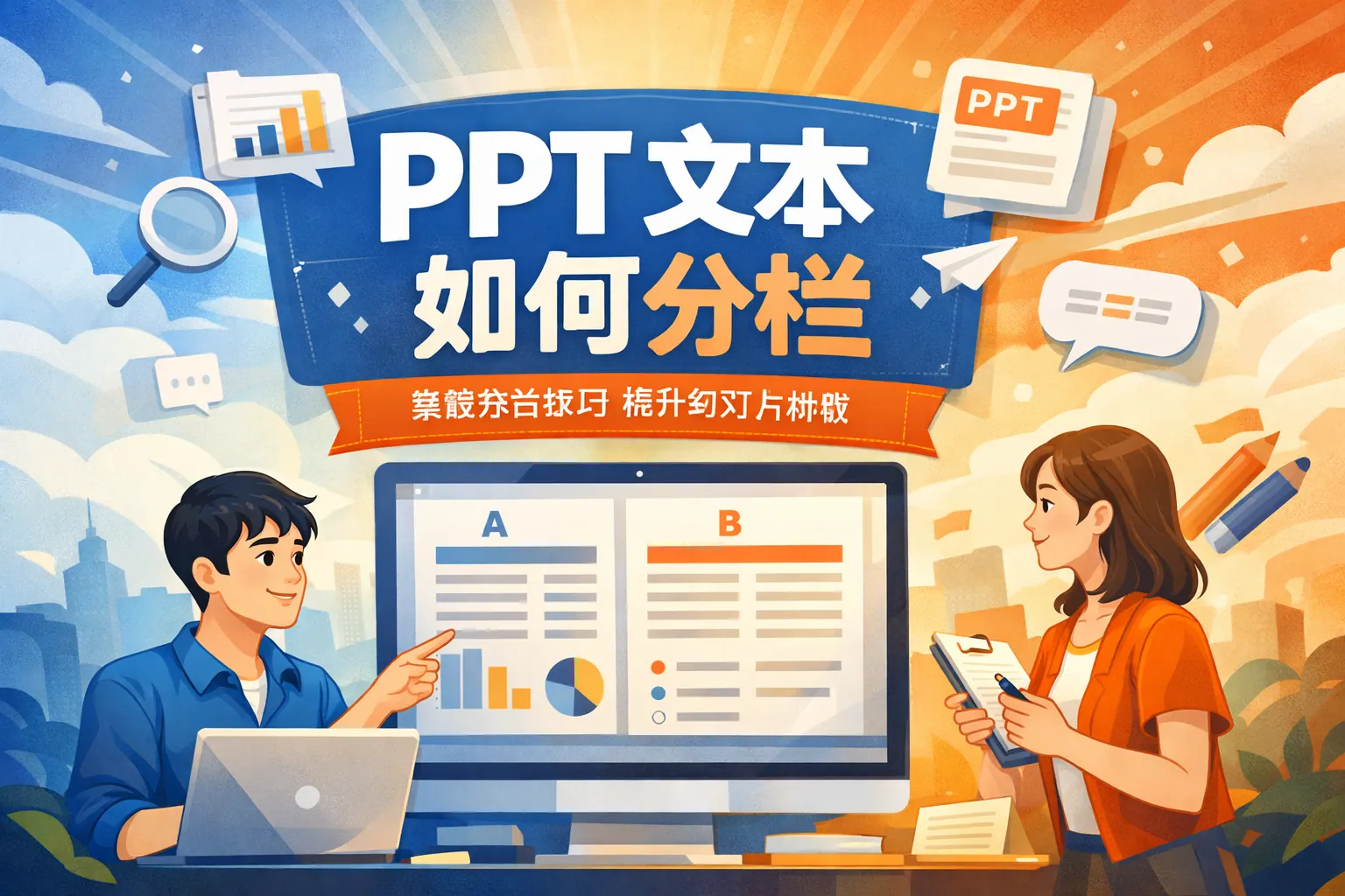 ppt 文本如何分栏