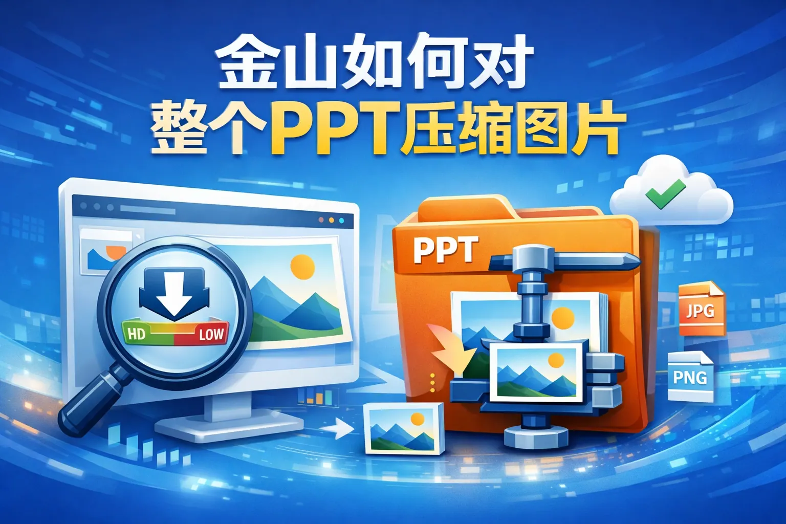 金山如何对整个ppt压缩图片