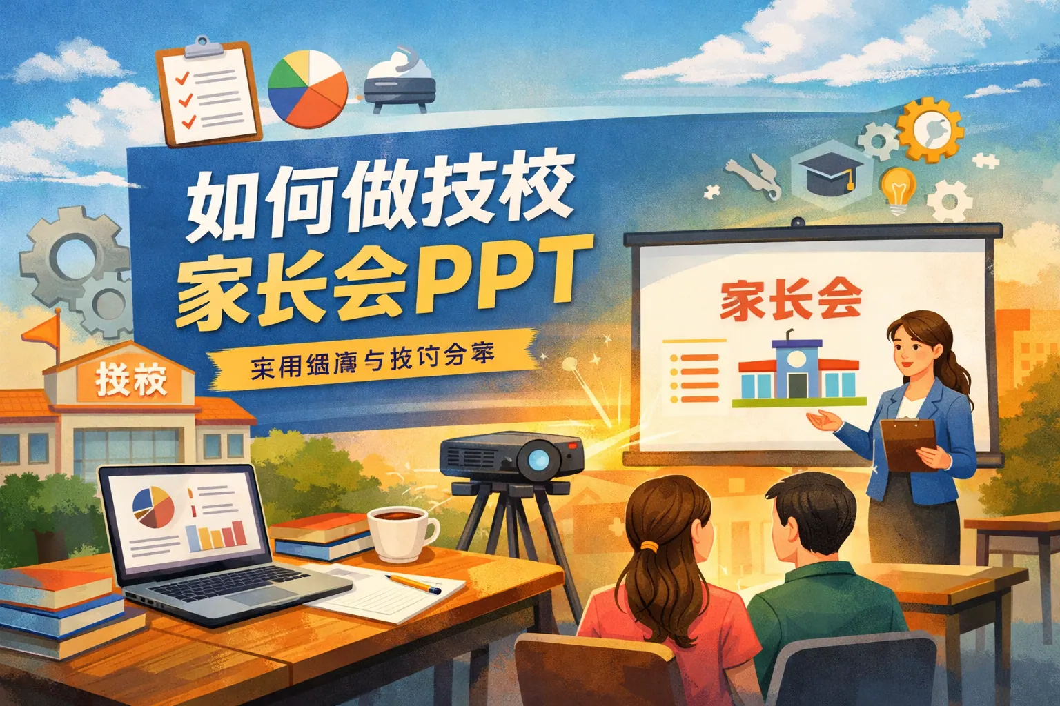 如何做技校家长会ppt
