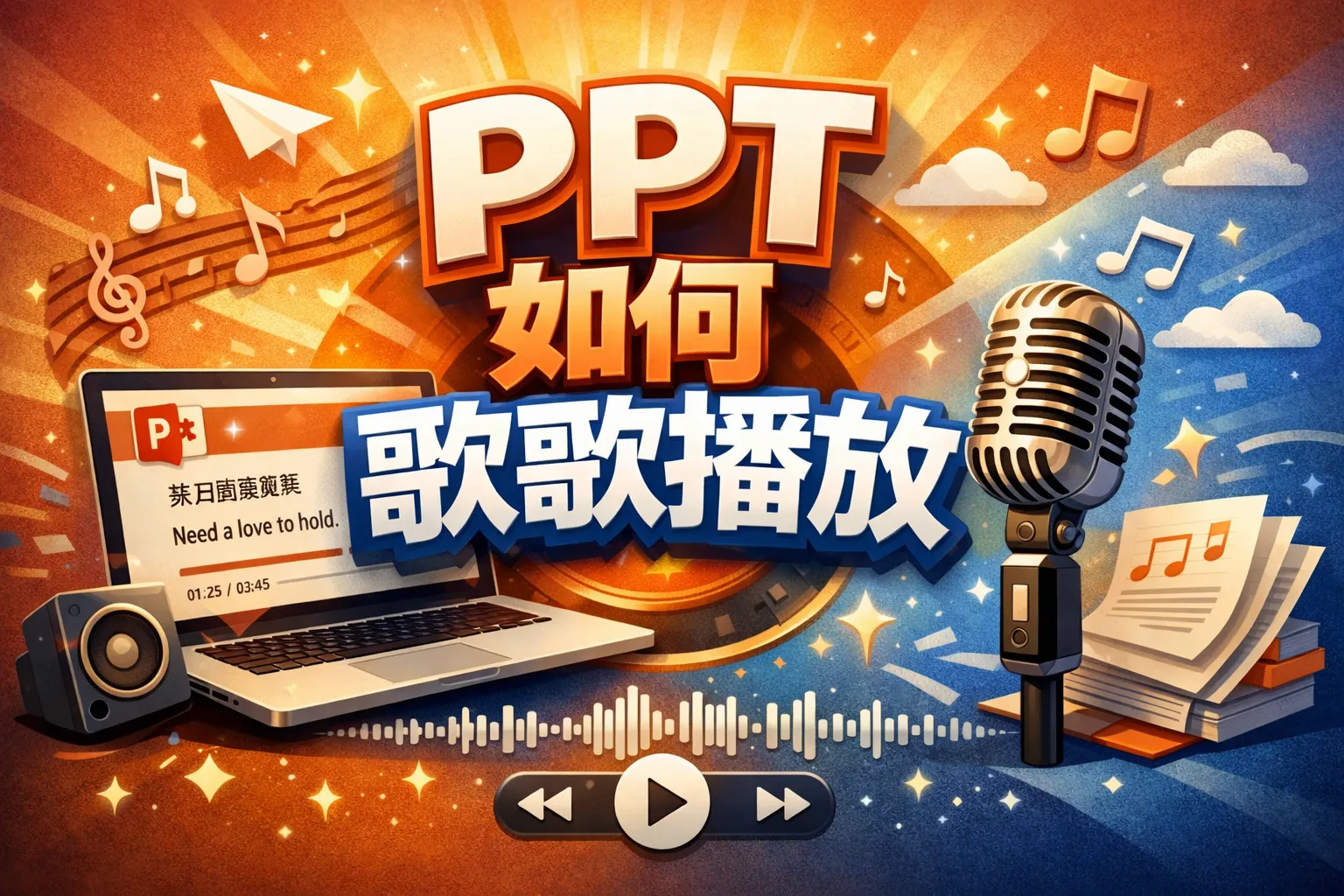 ppt如何歌词播放