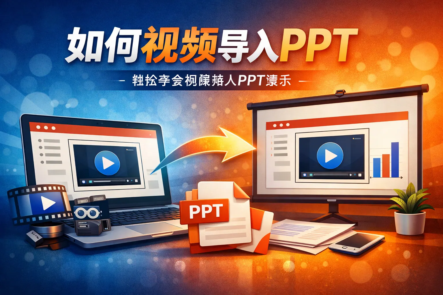 如何视频导入ppt