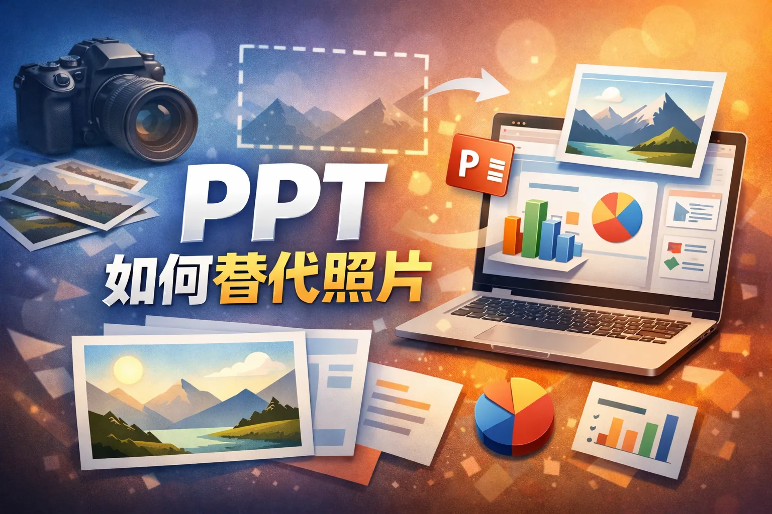 ppt如何替代照片