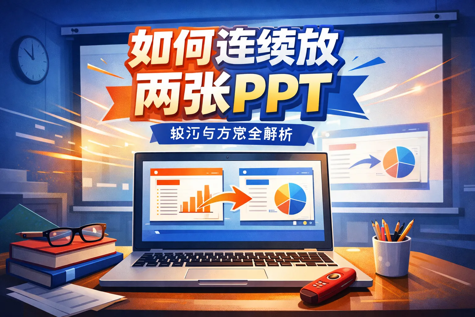 如何连续放两张ppt