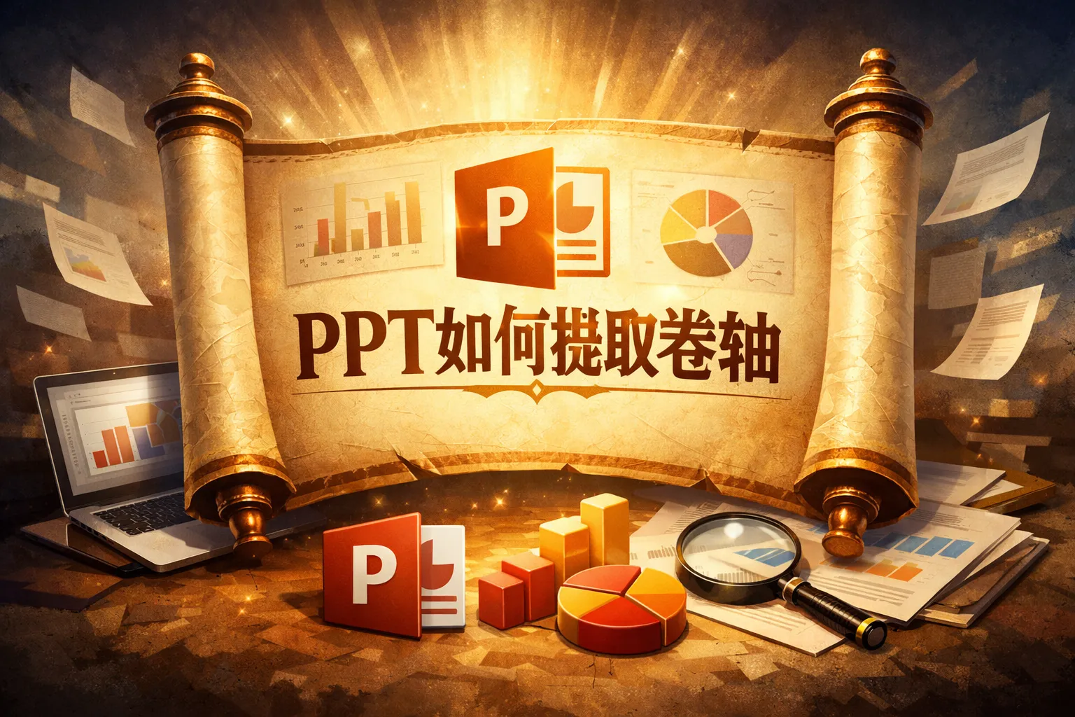 ppt如何提取卷轴