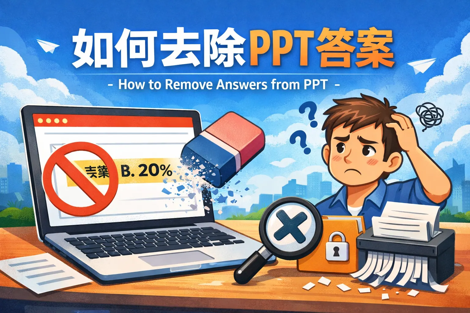 如何去除ppt答案