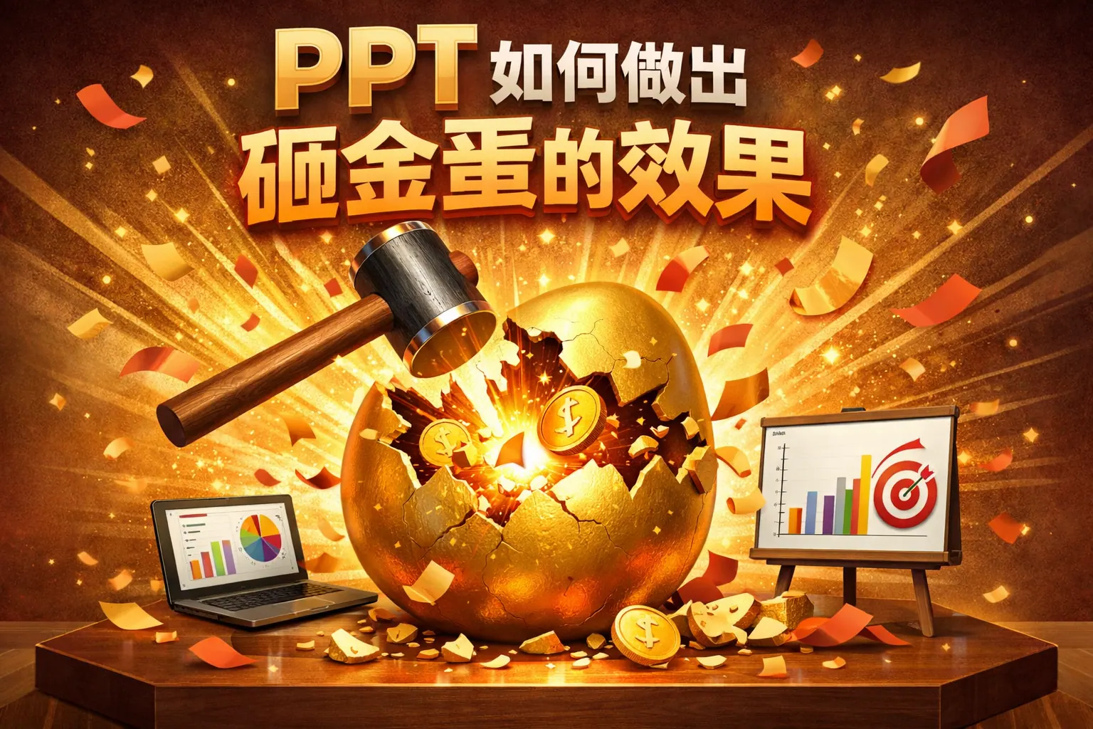 ppt如何做出砸金蛋的效果