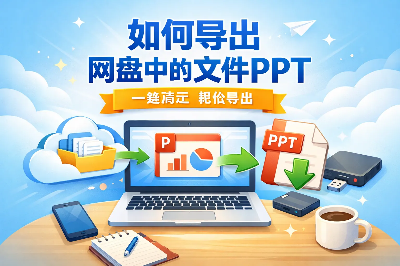 如何导出网盘中的文件ppt