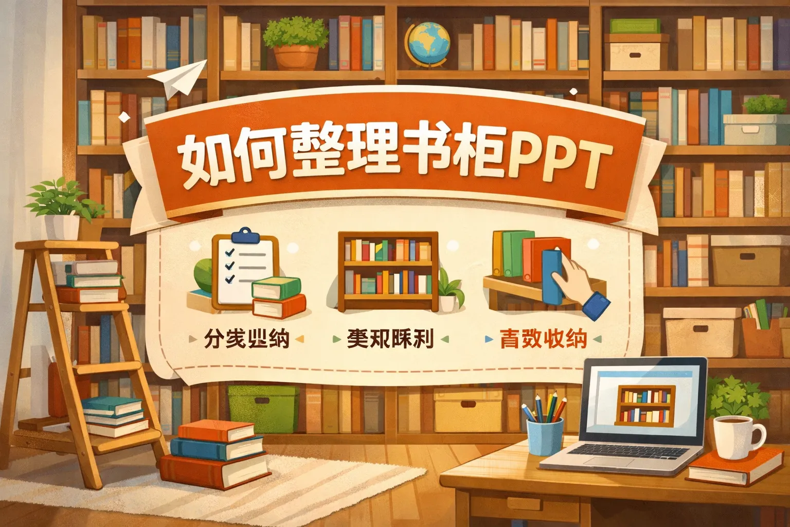 如何整理书柜ppt