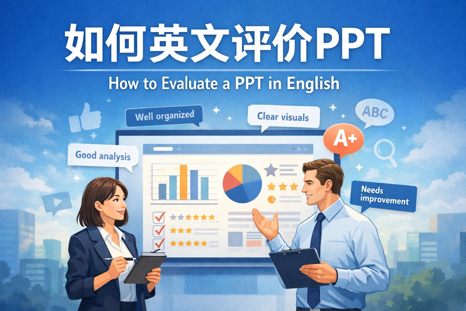如何英文评价ppt