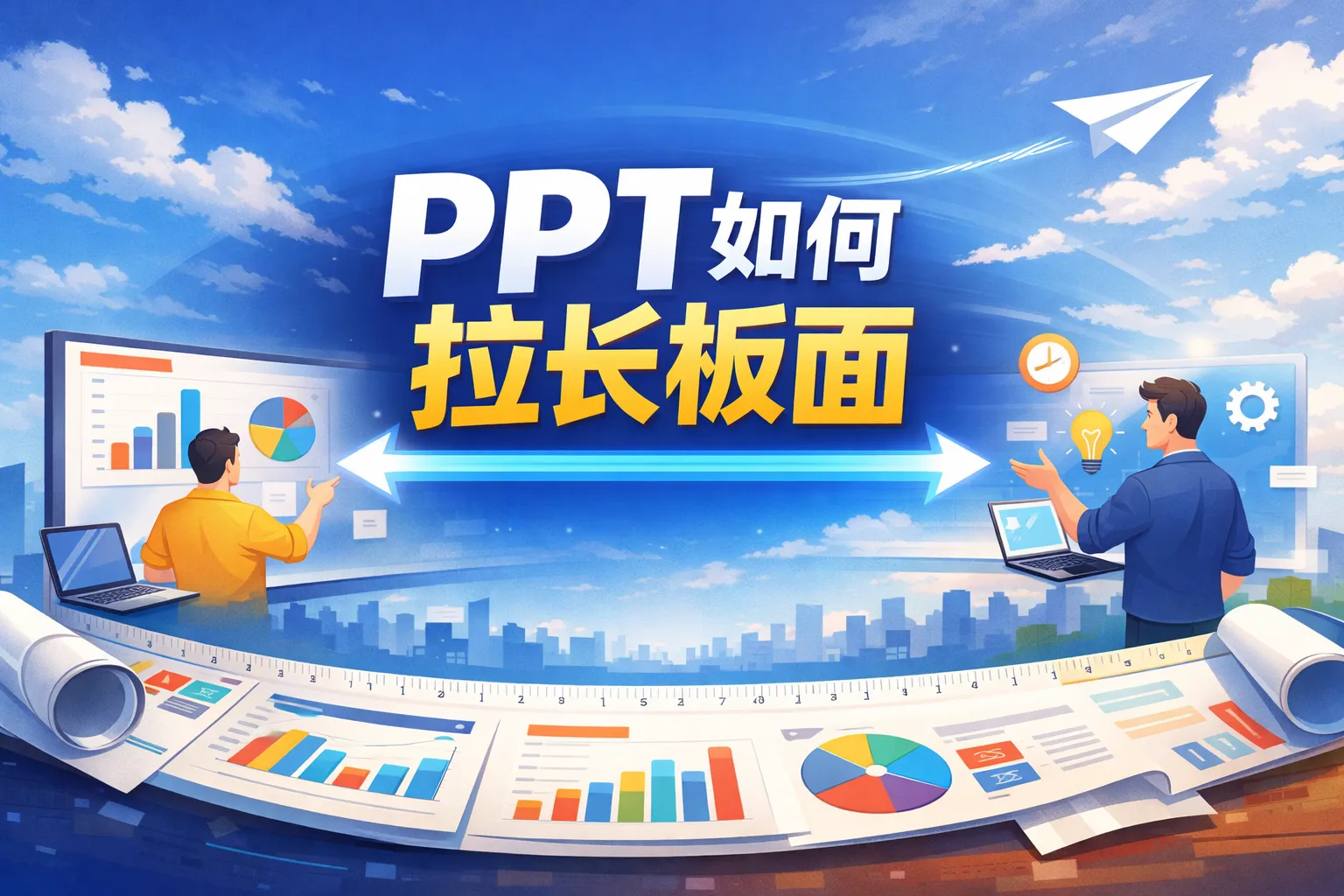 ppt如何拉长板面