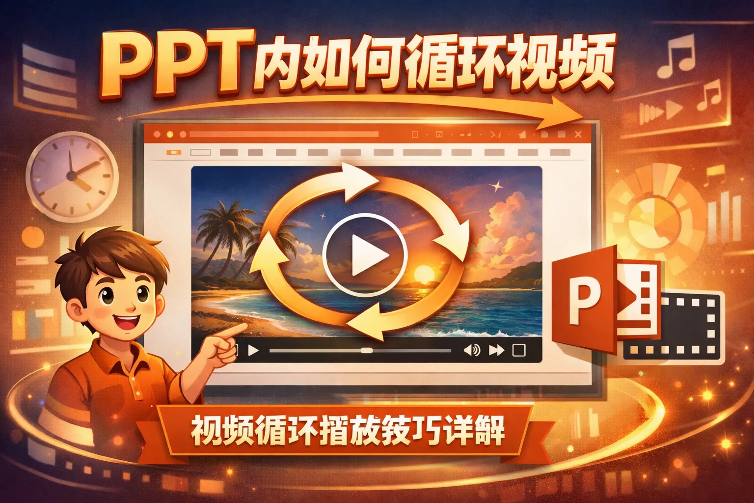 ppt内如何循环视频